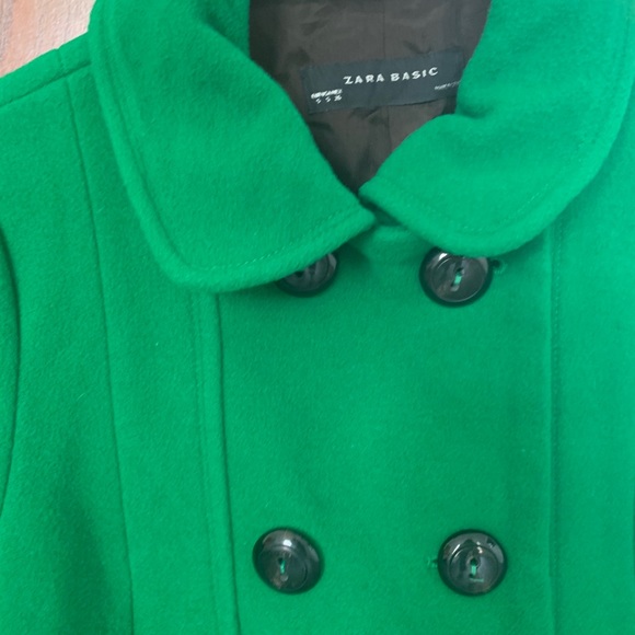 Zara Jackets & Coats Zara Green Coat Small Poshmark